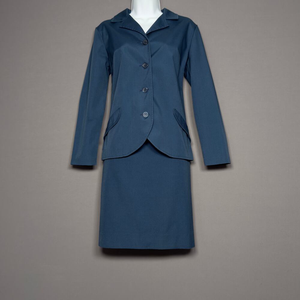 KORET of California Vintage 50s 60s Navy Blue Blazer &  Skirt Matching Set Sz 6